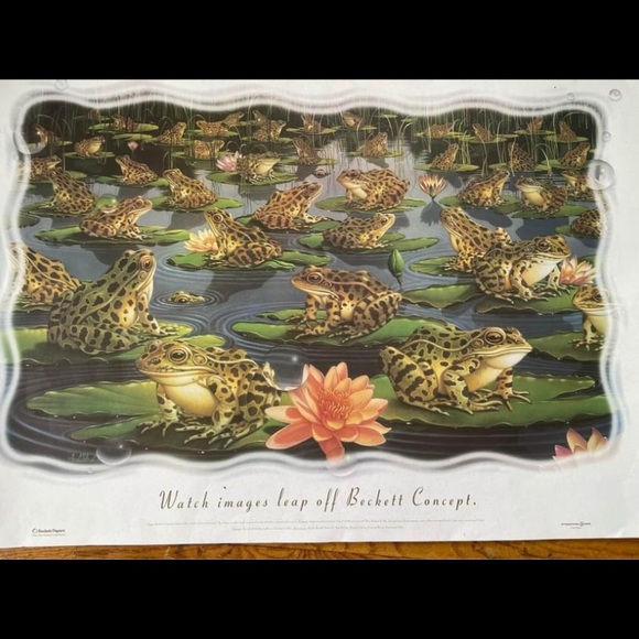 Large frog maximalist decor print poster - Picture 2 of 2